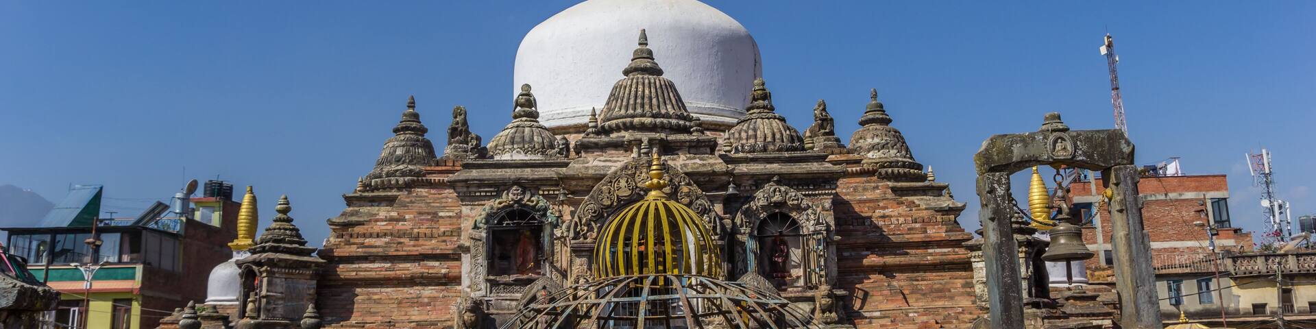 Panorama of the Chilancho Stupa in Kirtipur, Nepal