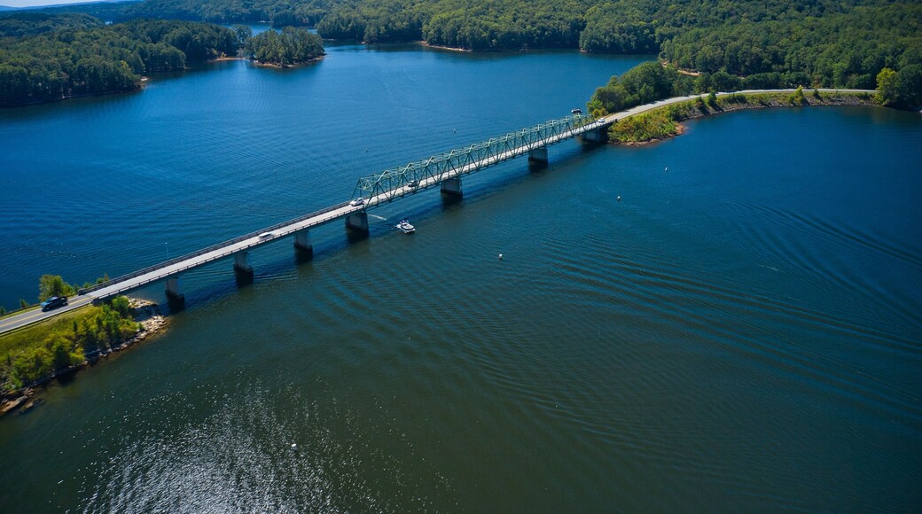 Aerial view of the old Bethany bridge on lake Allatoona on way to Red top mountain in Georgia