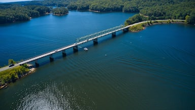Aerial view of the old Bethany bridge on lake Allatoona on way to Red top mountain in Georgia