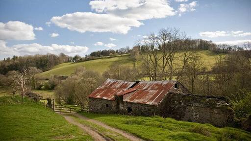 Old Building What appears to be a derelict outbuilding you pass as you walk on the signed public footpath around Hulverton Hill near Brushford