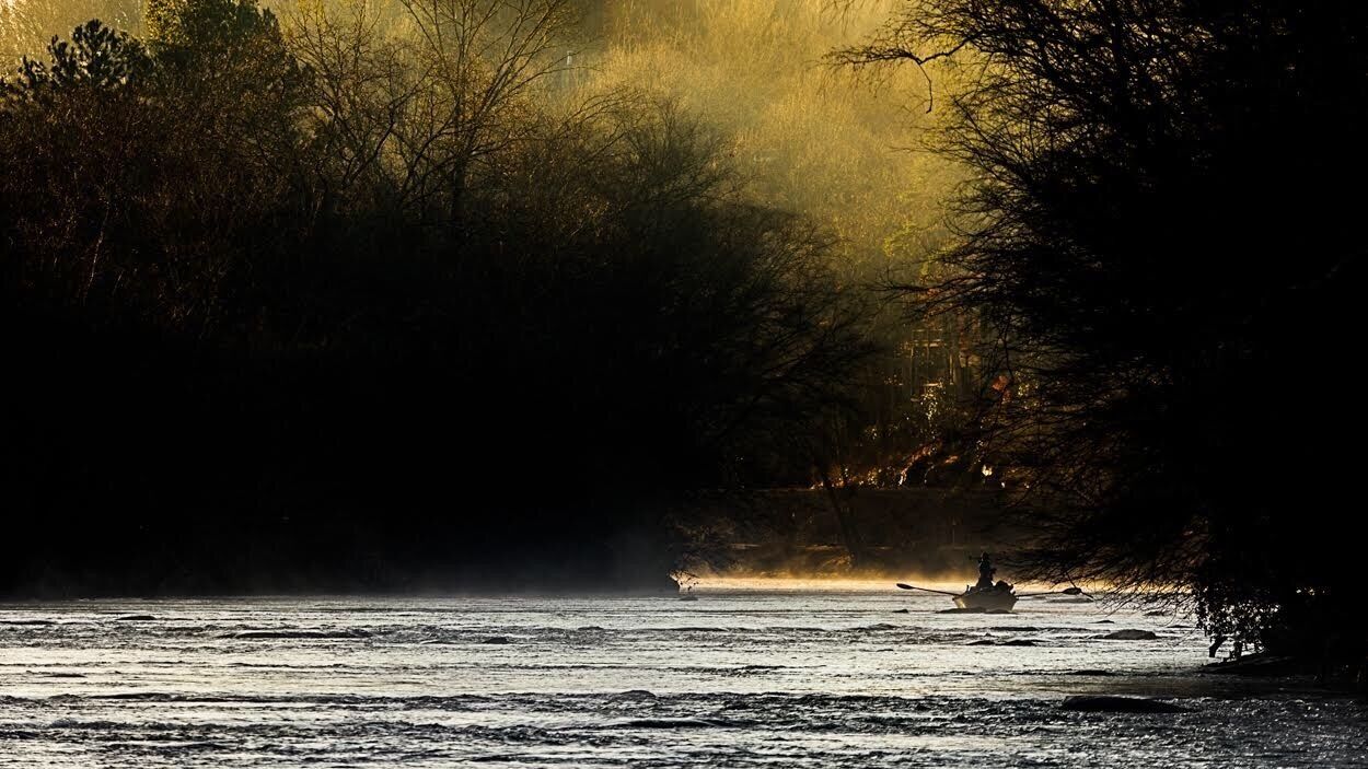 An early February morning finds the fly fishermen cruising the Toccao river. The sun is rising ever so gently just around the bend in the river. The weather is mild and the fish are biting. If you find yourself in need of a break from the Atlanta hustle, drive north to McCaysville for the weekend to remind yourself that less is more sometimes by sitting on the banks of the Toccoa and watch the sunrise. 