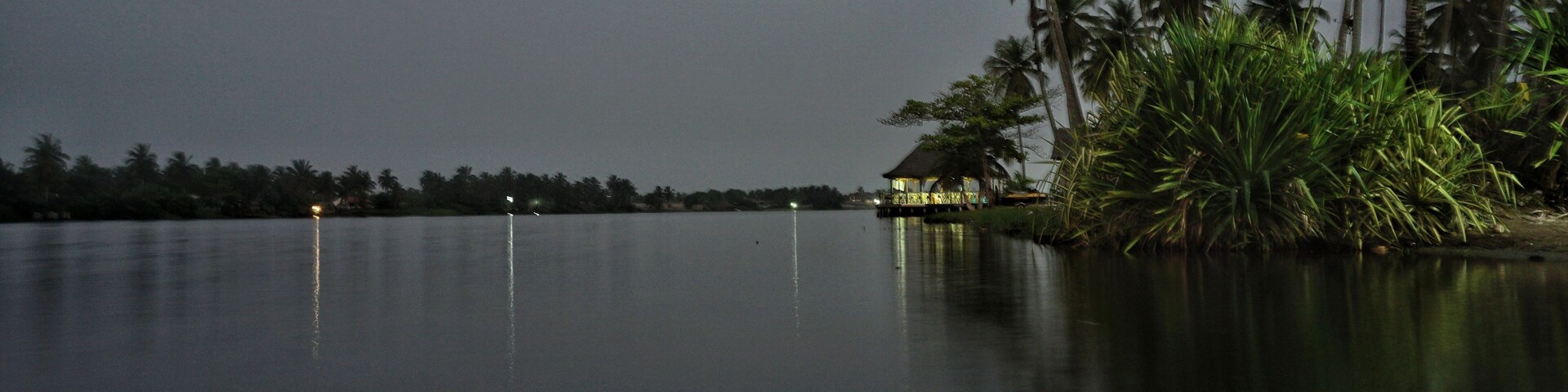 Lagoon at Assinie Mafia at night, Cote d'ivoire