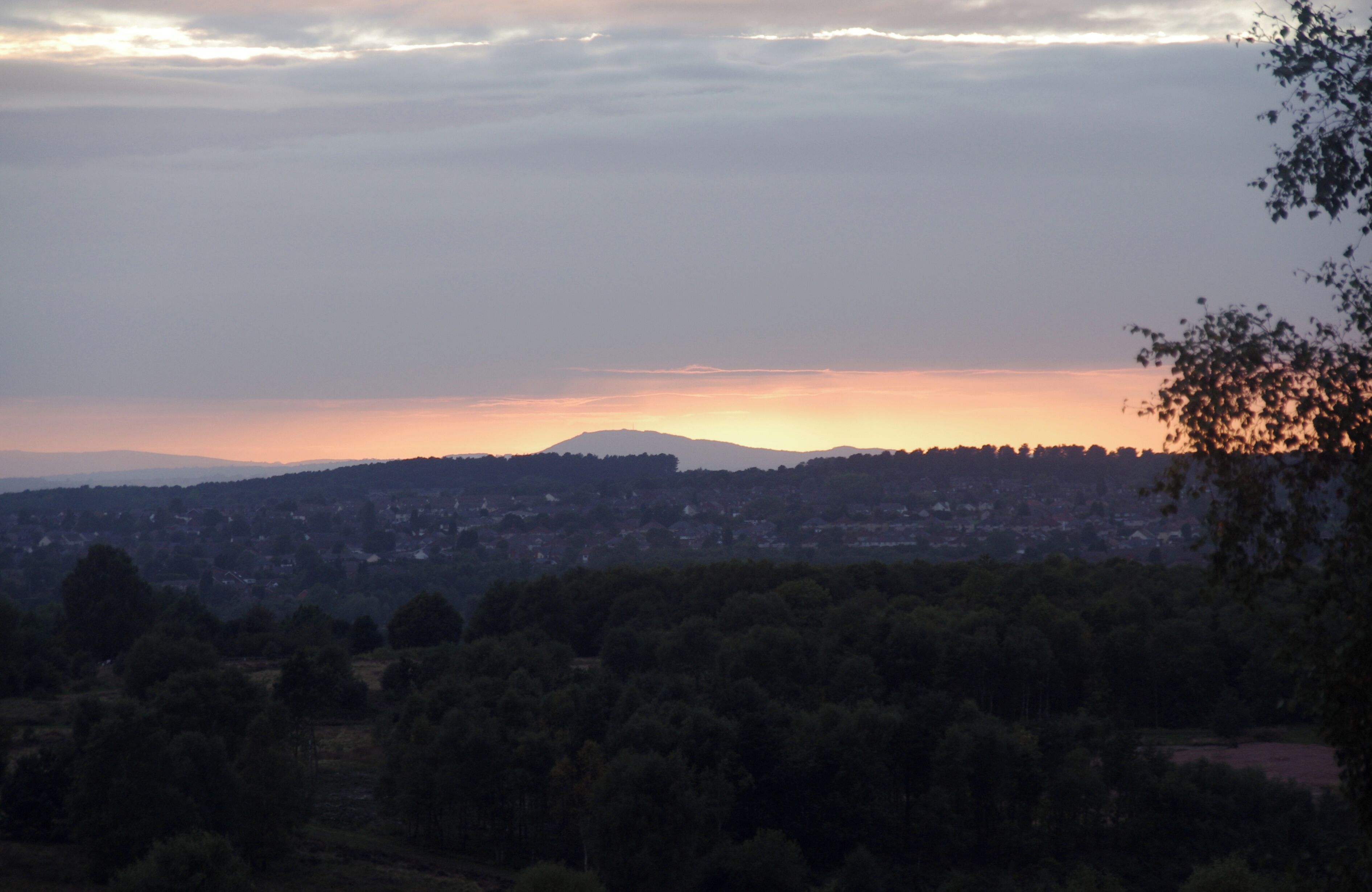 Sunset on the walk back from Hednesford Hills Raceway.