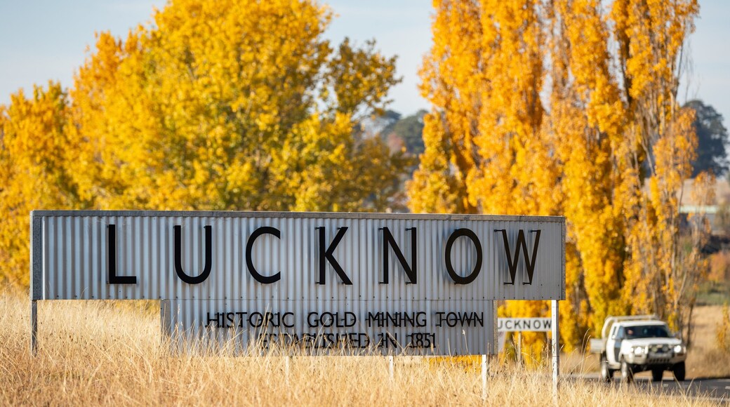 Lucknow which includes signage and tranquil scenes