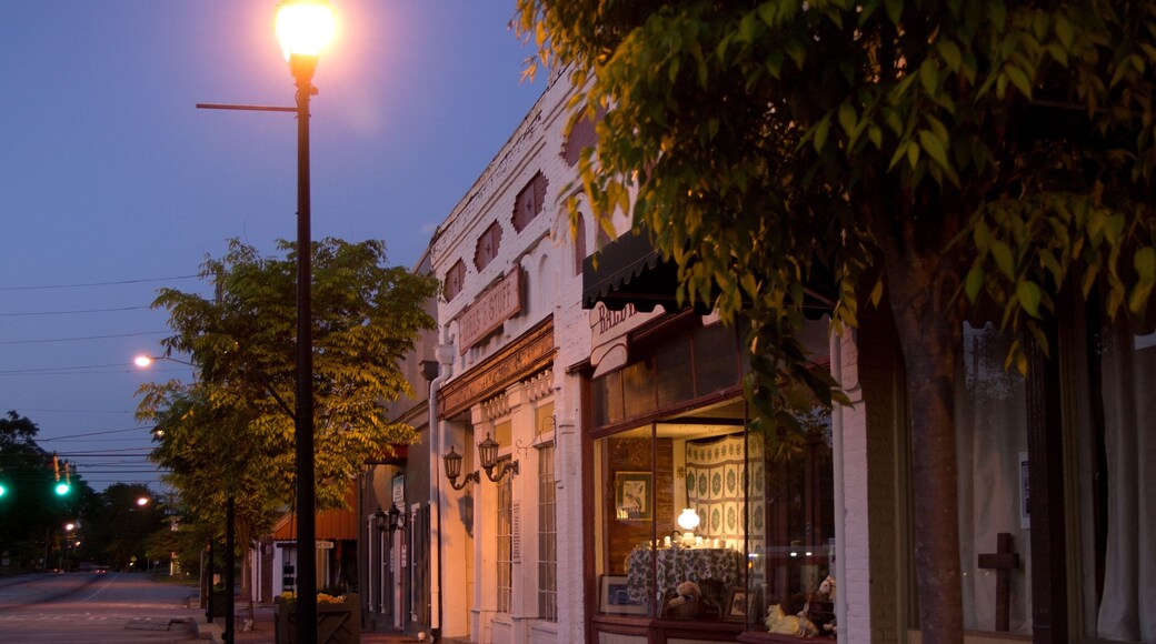 Dusk in the lovely small rural town of Social Circle, Georgia on a warm and clear night