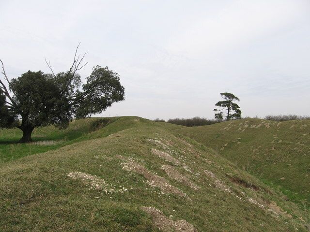 Warham Camp - inner wall and ditch Iron Age fort