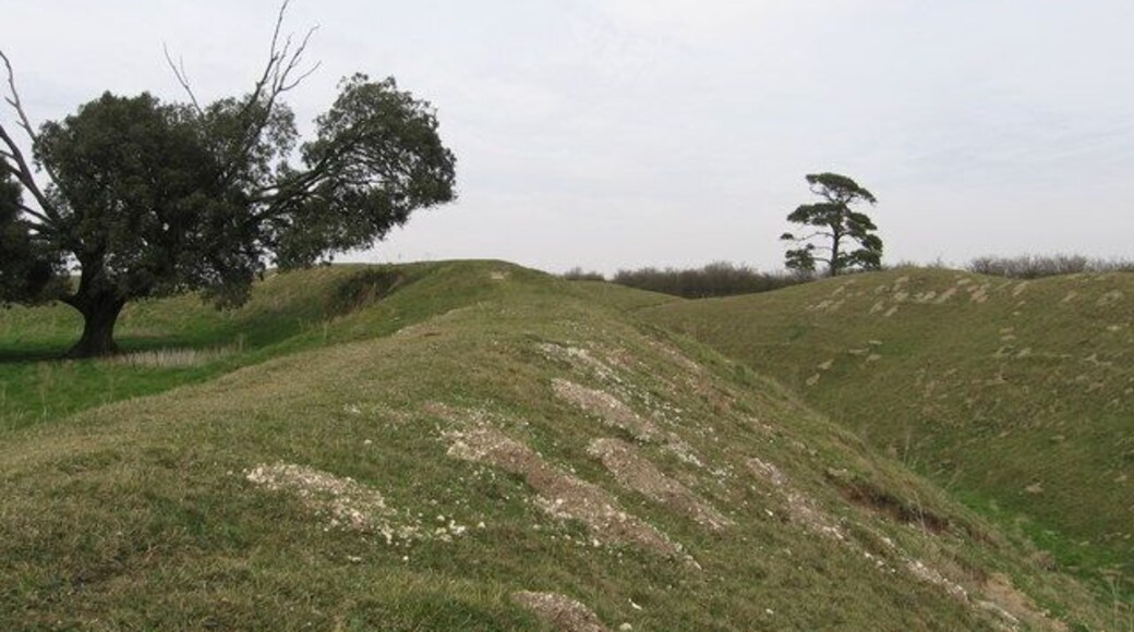 Warham Camp - inner wall and ditch Iron Age fort