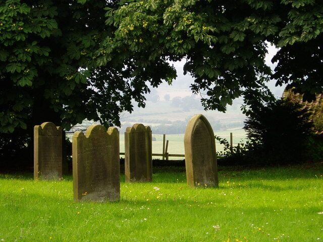 Looking out from the churchyard at Kirby Hill