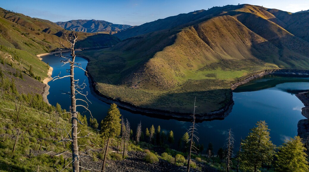 South Fork of the Boise River aerial view of a horseshoe bend