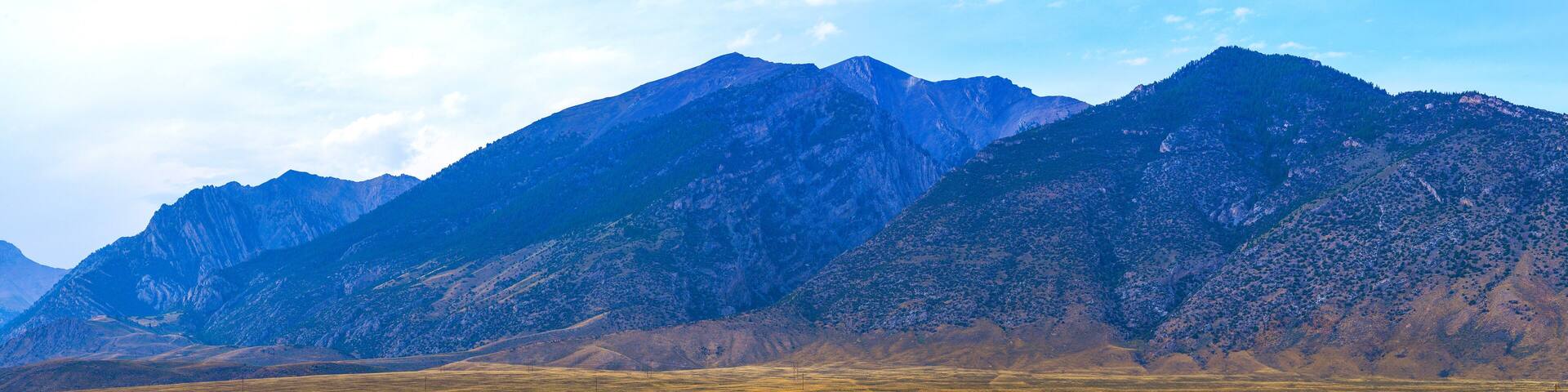 Idaho Hwy I-93 Summer Road Travel Landscape along the Peaks to Craters Scenic Byway U.S. Route 93: The Beauty of the Lost River Mountains and Valley