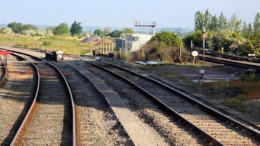 Bridge over the main road at Fenny Compton The Signal Box used to stand in the open area on the right