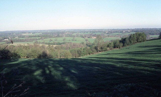 View east from Hammenden Lane in late afternoon
