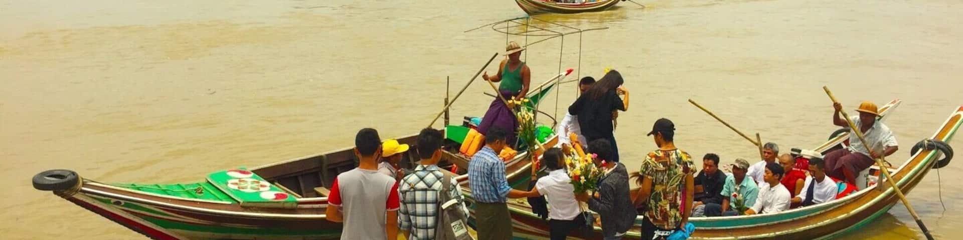 Some passenger with the ferry boats include the fees to the Kyaikhmawwun Yele pagoda .