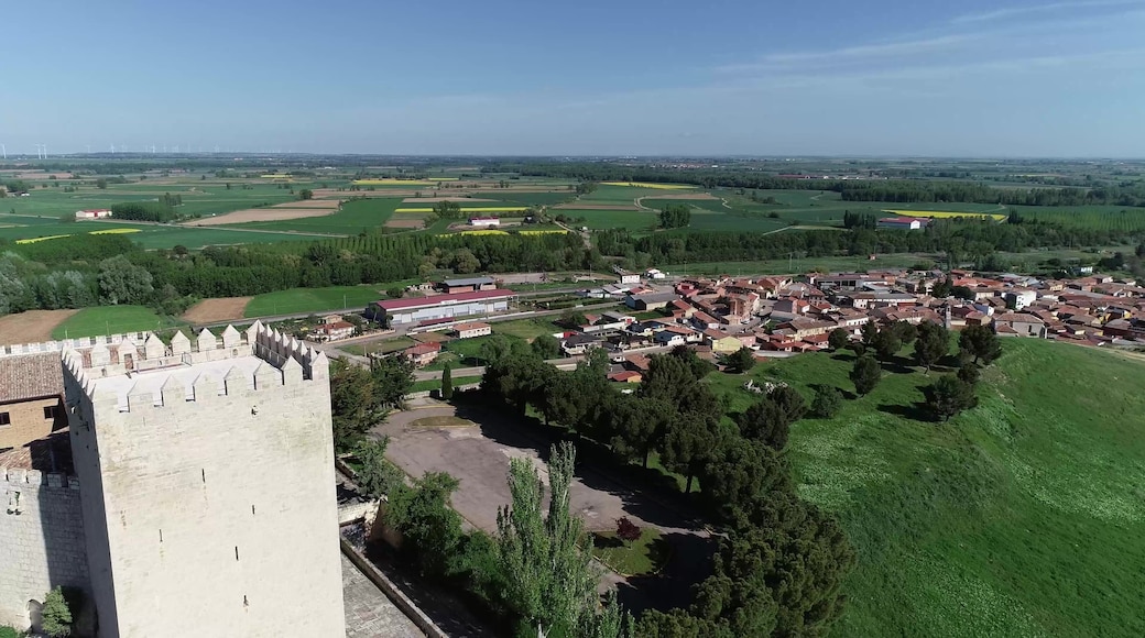 Castle of Monzon de Campos in Palencia overlooking rural farmlands