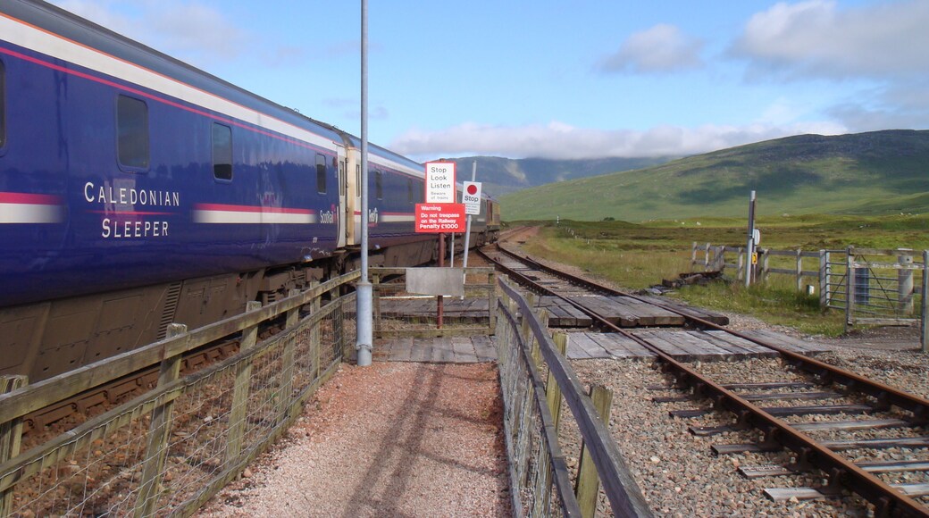 Ft. William train leaving Corrour Station on a fine 2009 summer morning