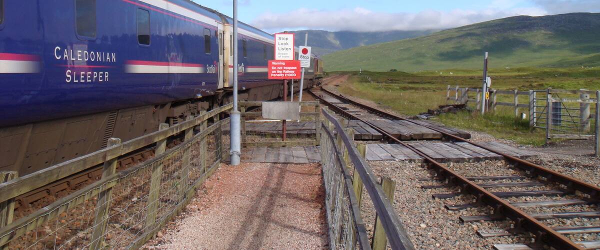 Ft. William train leaving Corrour Station on a fine 2009 summer morning