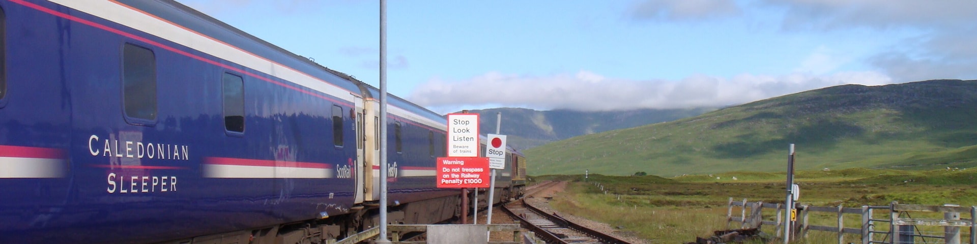 Ft. William train leaving Corrour Station on a fine 2009 summer morning