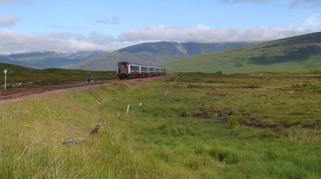 Ft. William train leaving Corrour station, looking north