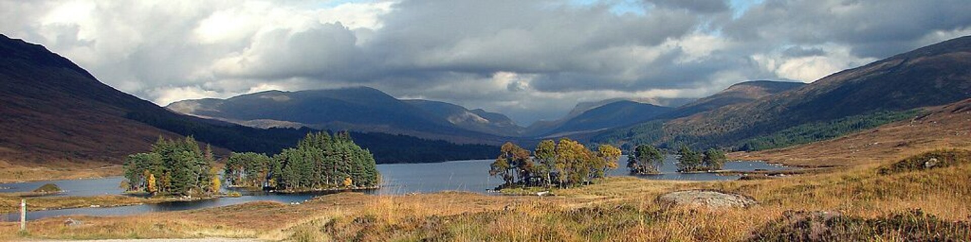 Track from Loch Ossian to Corrour Station Looking back towards Loch Ossian.
