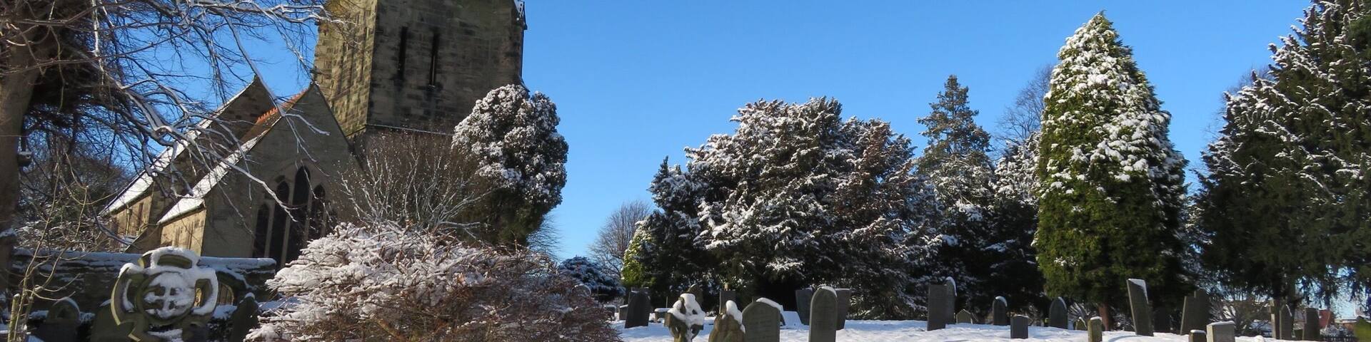 Polesworth Abbey looking amazing in the snow. On a lovely winters day.