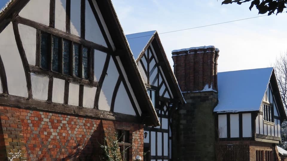 Polesworth Abbey Vicarage. A stunning building looking resplendent in the snow.