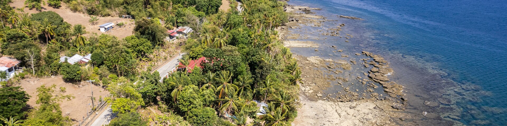 Aerial of the coast of the town of Anini-y in Antique Province.
