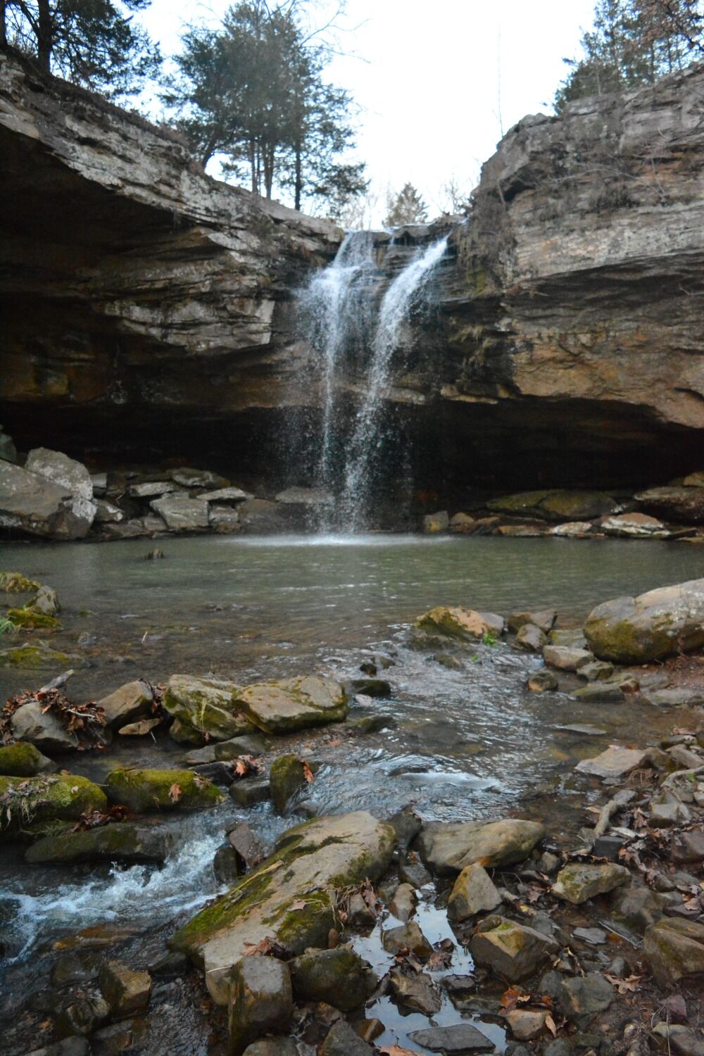 I've heard it called Bork, I've seen it called Fern Clyffe waterfall, and it's in Goreville, Illinois outside of Fern Clyffe State Park.