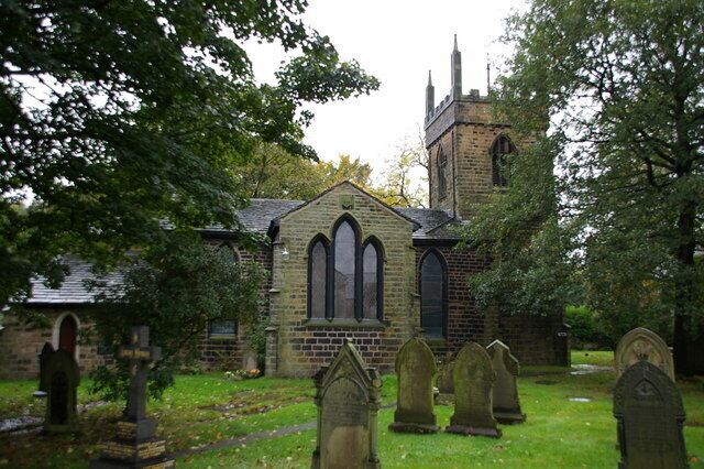 Christ Church parish church, Ainsworth, Greater Manchester, seen from the northeast