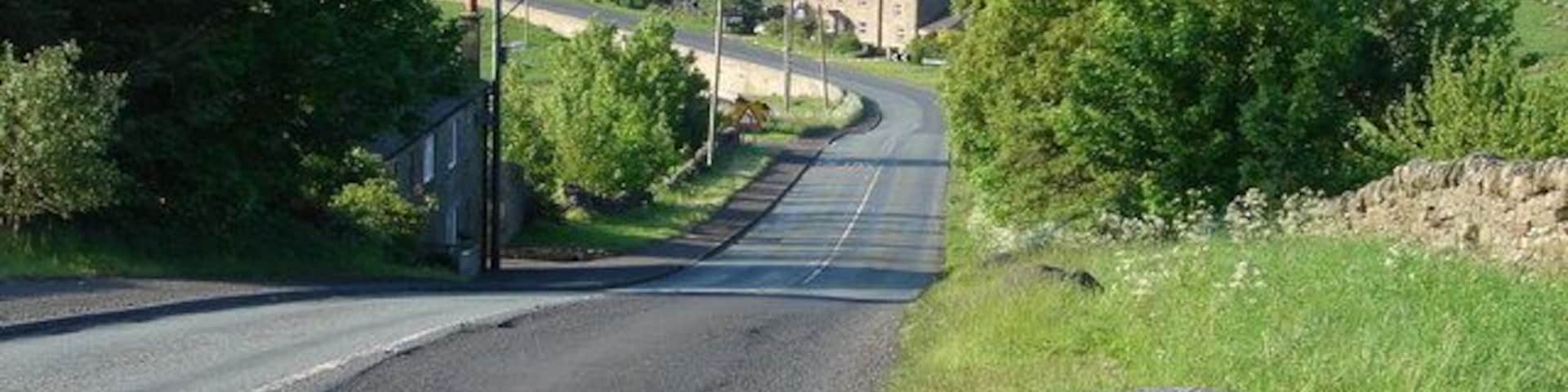 Whee! Nice downhill stretch on the bike, but watch out for the bend!
