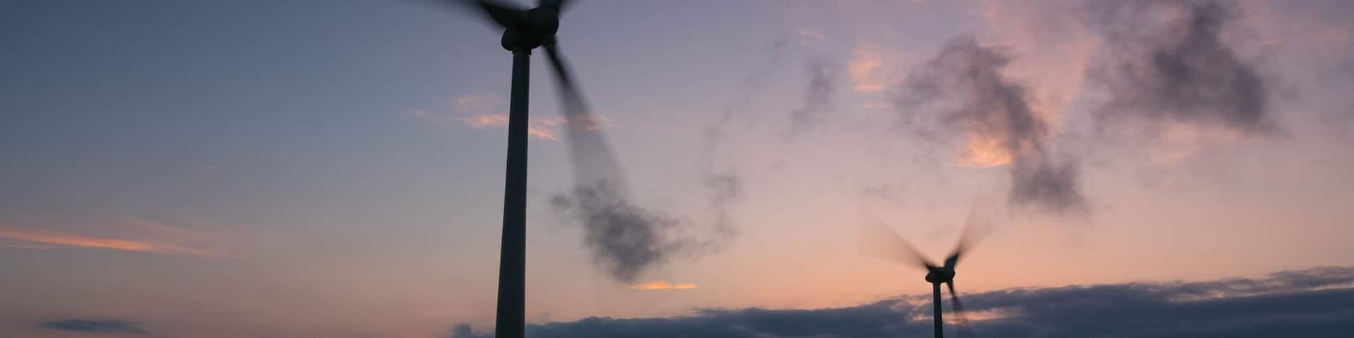 Wind farm at sundown #BVSBlue