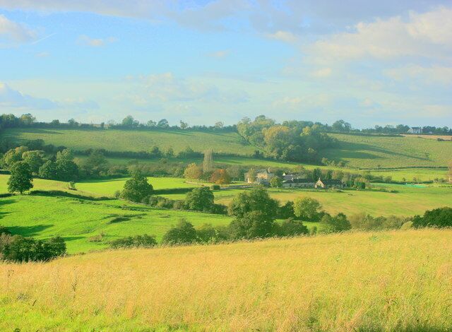 West near Burnett Looking across the Chew Valley to Elm Park Farm.
