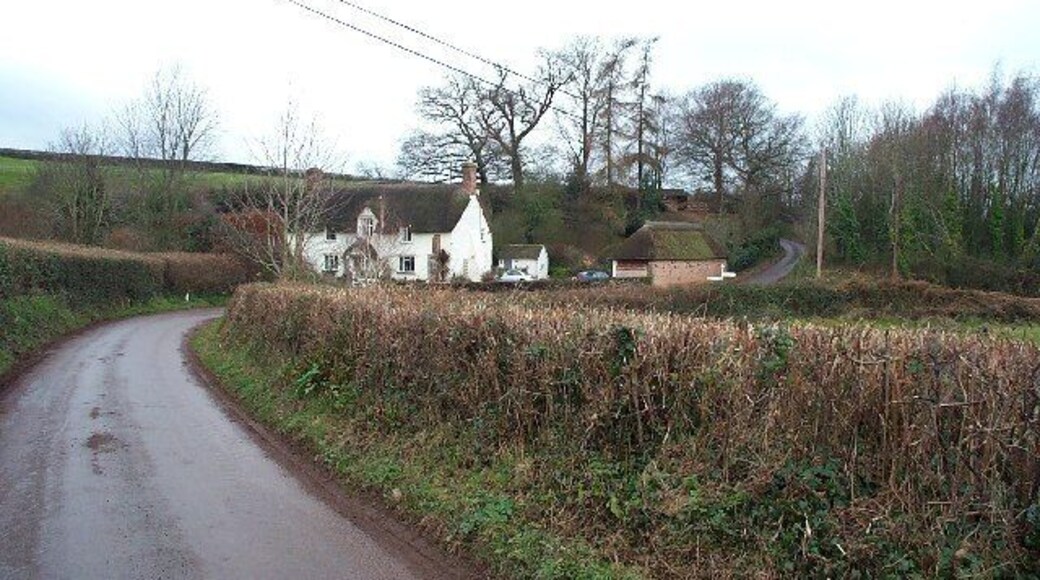 Catford Cottage. The cottage is next to a small stream and near the hamlet of Escott.