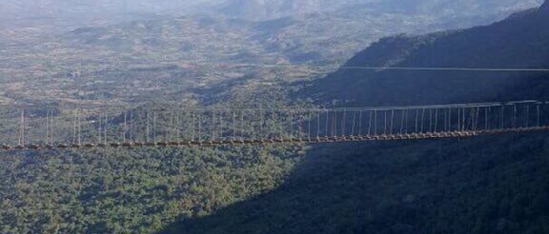 Walking bridge Mtarazi falls, Zimbabwe