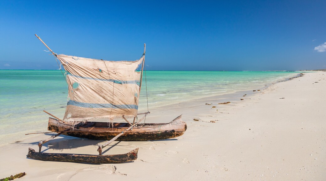 Lakana boat on the beach in Mamirano bay, madagascar