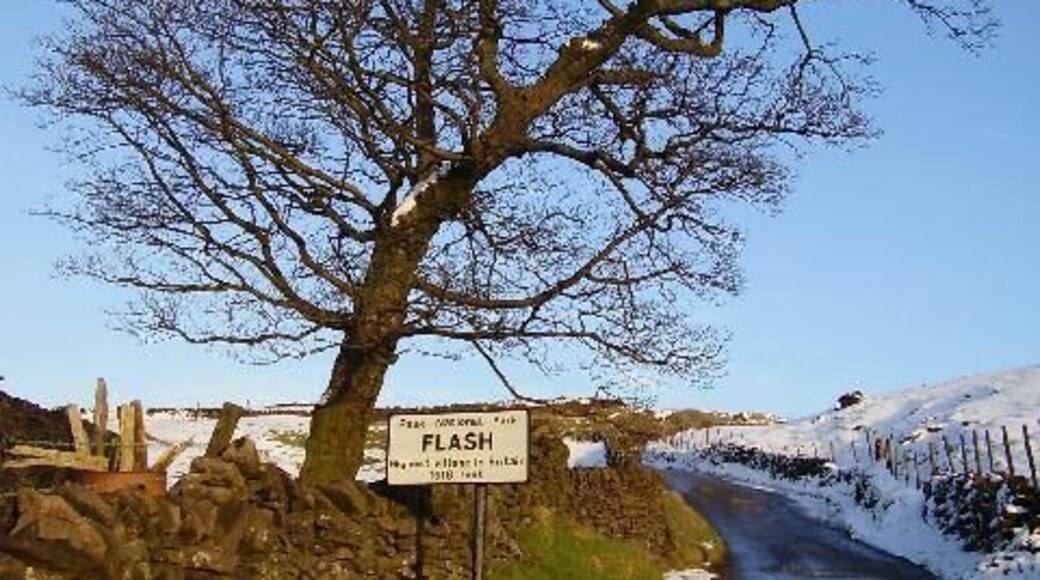 Entering Flash highest village in Britain 1518ft After 15 miles and three pints this was a climb almost too much.