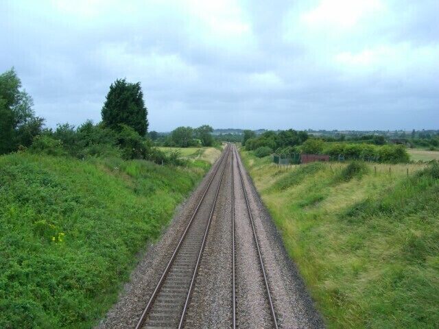 Westbury bypass track, Dilton Marsh Looking towards Dilton Marsh, the Westbury station bypass track. This picture was taken from the road bridge over the track.