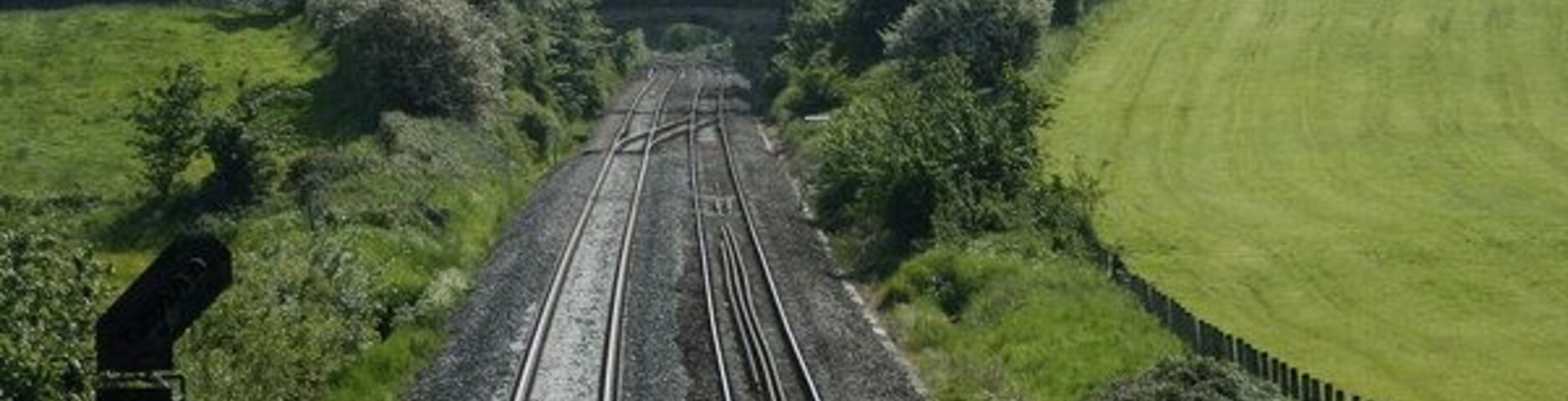 Next stop Westbury Station With the White Horse keeping an eye on things. ST8951 The next bridge is a farm crossing. Unfortunately without a public footpath, the view beyond should be quite interesting.