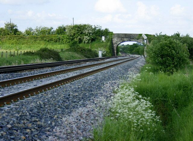 Between Westbury and Frome To Frome in this direction and on to Taunton. Taken from a footpath crossing about 3/4 mile west of Westbury station.