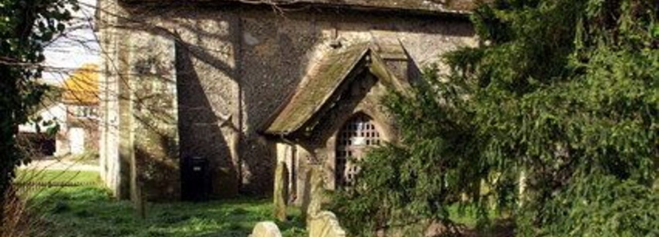 Corhampton Churchyard Looking towards the west end of the Saxon church.