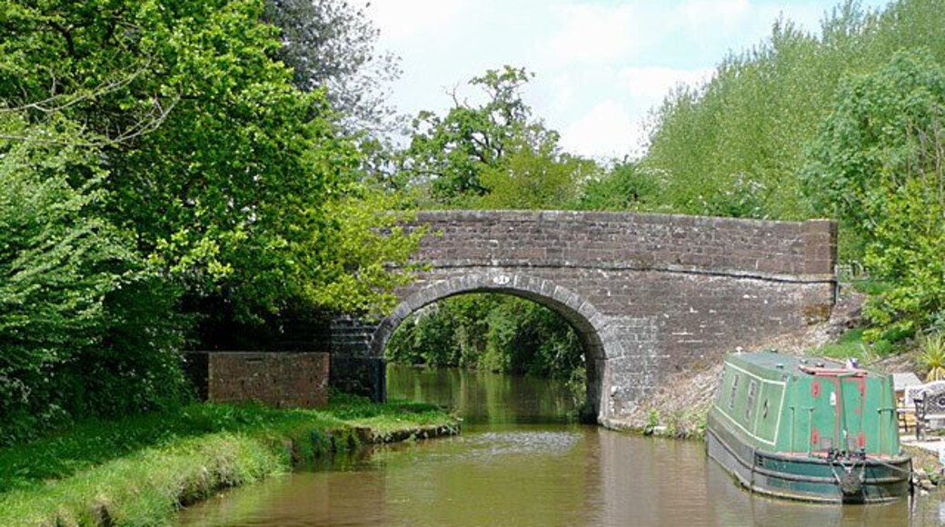 Bridge No 54, near Cheswardine, Shropshire. Westcottmill Bridge on the Shropshire Union Canal. The bridge is purely for farmers' access and a public footpath from the double bend on Westcott Lane on the left to Cheswardine on the right (1200 metres) where the Red Lion pub with its own microbrewery can be found. N.B. The footpath no longer goes through Westcott Mill Farm, but instead follows the concrete road adjacent to the canal.