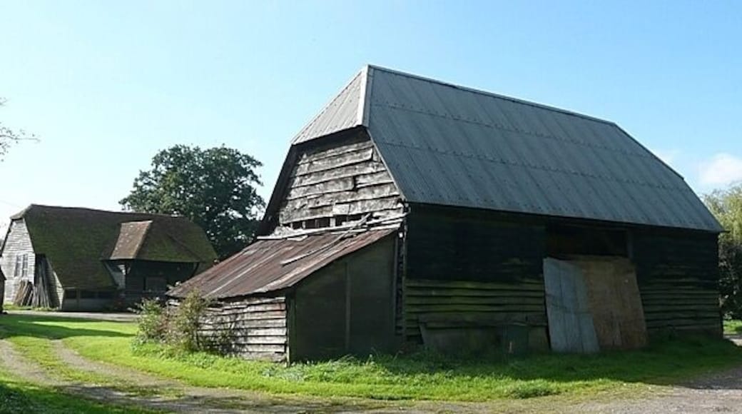 Two barns in the Chilterns at Scot's Farm, Stoke Row, Oxfordshire