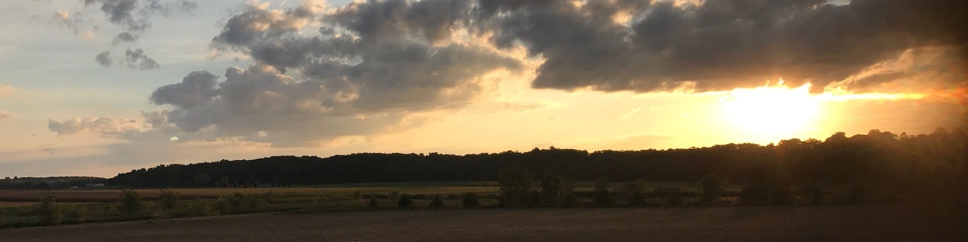 Sunset view from an open Jeep.