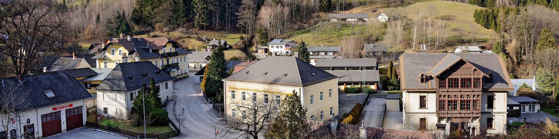 View of the alpine village Prein on the Rax (german: Prein an der Rax). Lower Austria