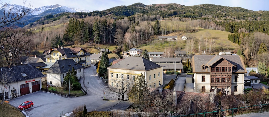 View of the alpine village Prein on the Rax (german: Prein an der Rax). Lower Austria