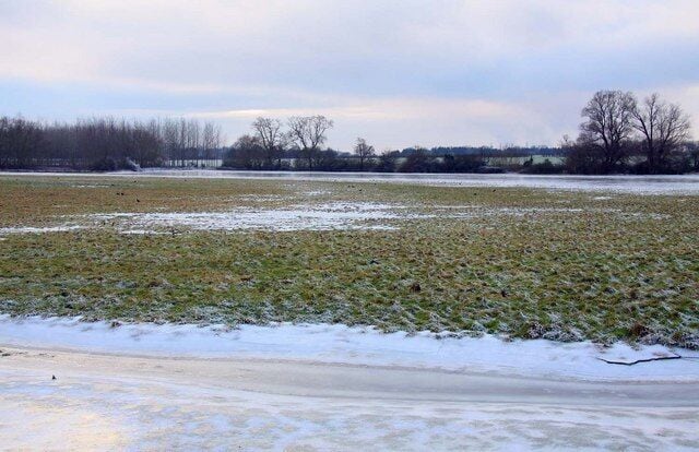 Frozen flooded field at Chiselhampton