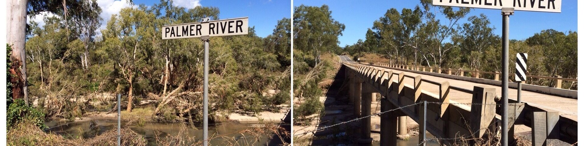 Throwback to May, 2014 when stopped at the Palmer River in northern Queensland. The Palmer River lies almost directly west and inland to Cape Tribulation. The river flooded in the aftermath of a severe cyclone in late March. Water flowed over the bridge and debris was visible the bridge and along the river banks.
One can stay overnight at the Palmer River Roadhouse and there is a range of accomodation available to suit most travellers. An interesting place to stop for an hour or longer!