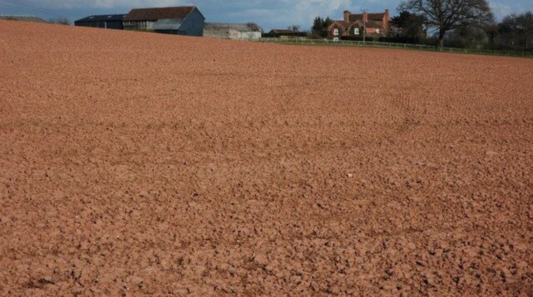 Hill Farm, near Broom's Green The Hill Farm near Broom's Green viewed from the west.