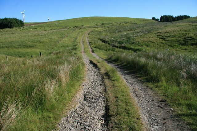 Bridleway across Waun Lluestowain This bridleway is reached from the P&L windfarm access track from Bryn Dadlau. It's not a public right of way but the windfarm is content to allow access on a permissive basis.
