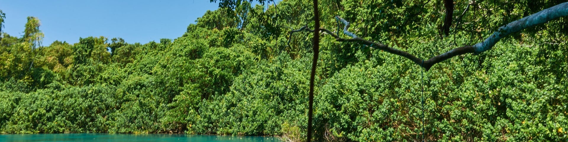 Malo Island showing swimming and a river or creek as well as a small group of people