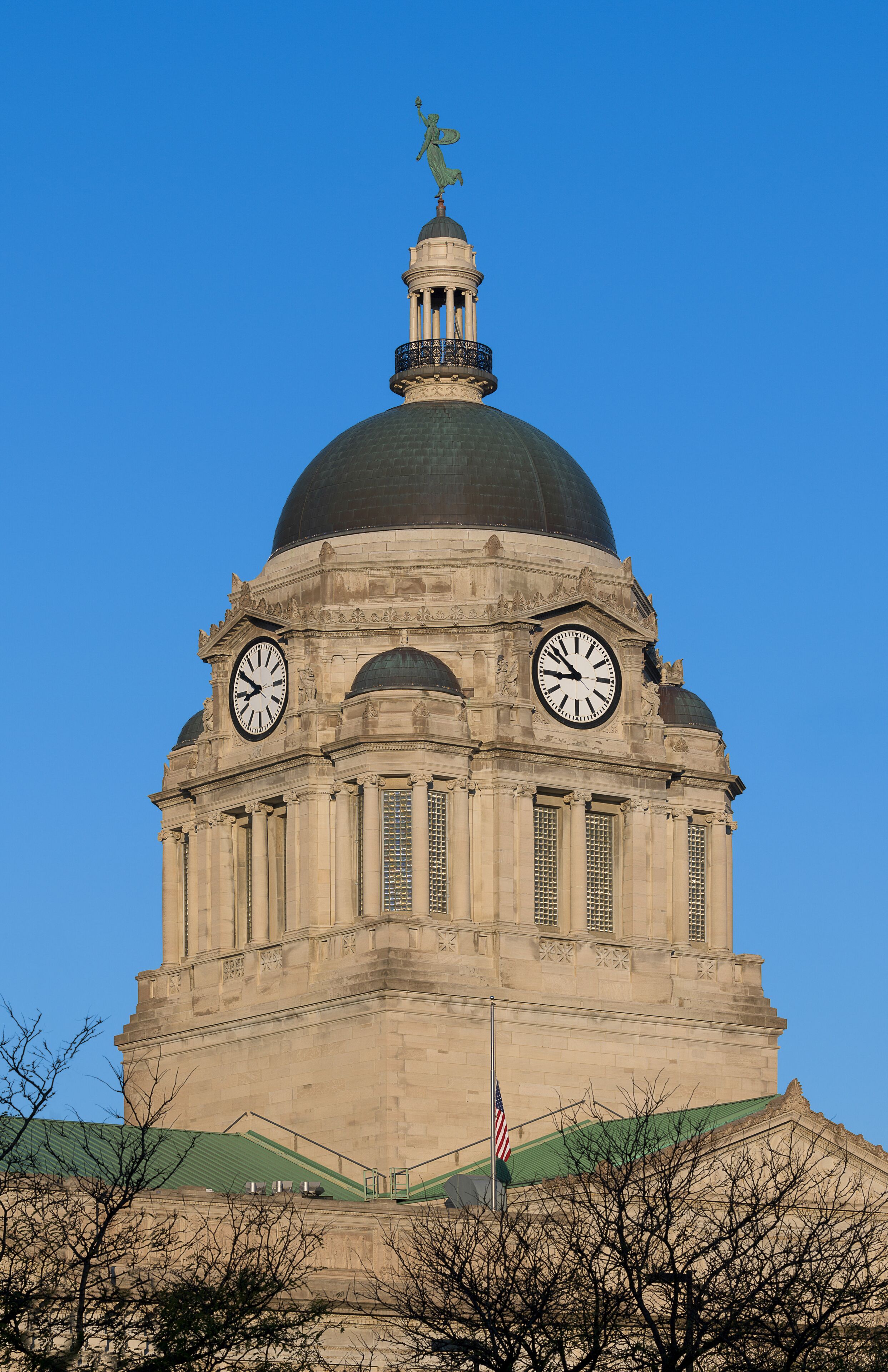 Clock tower of the Allen County Courthouse in Fort Wayne, Indiana